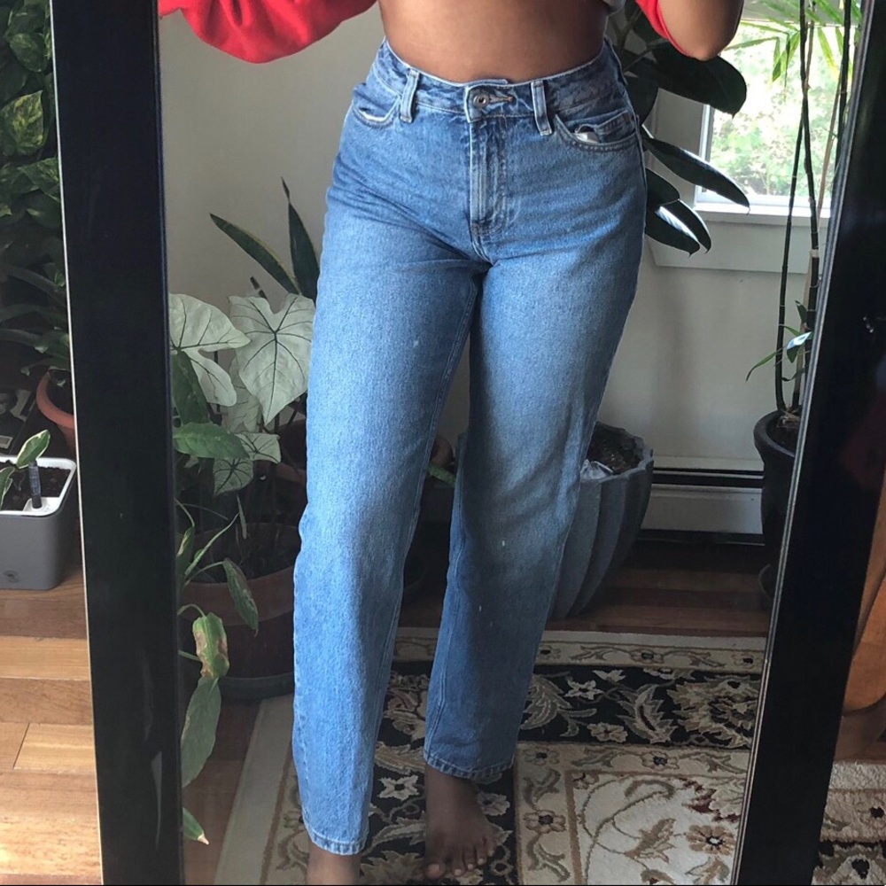Medium Wash Straight Jeans